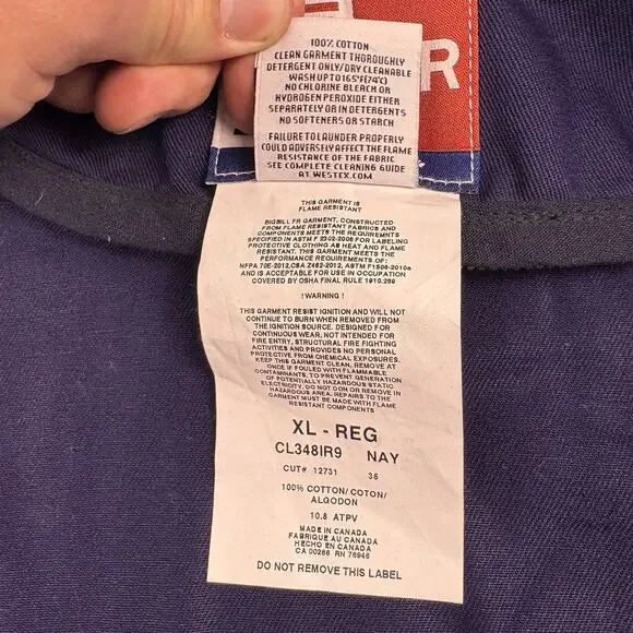 Big Bill Jacket Mens Extra Large Blue FR Indura Flame Resistant Work Wear Navy - Picture 7 of 16